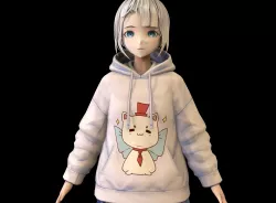 ANIME CHARACTER GIRL SCULPTURE 3D PRINT MODEL 5