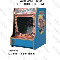 Arcade Bartop Mini DK - Pac Man, 12,7mm 15mm, CNC Router Plans DXF
