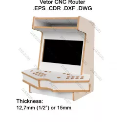 Arcade Bartop "Minimal" Cabinet Fliperama + table, cnc router, dxf plans