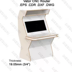 Arcade Fliperama "Extreme X" 4 Players - Cnc Router, DXF, Arcade Plans
