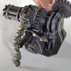 Articulated steampunk gatling gun