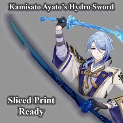Ayato's Hydro Sword -- Genshin Impact -- Sliced Print Ready