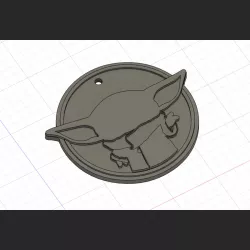 Baby Yoda Silhouette Keychain