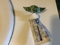 baby yoda vomits toothpaste!