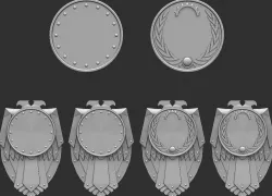 Blank Legion Heraldry and Storm Shields - Round
