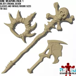 Bone Weapons Pack 1 (Axe, Ring, Staff)