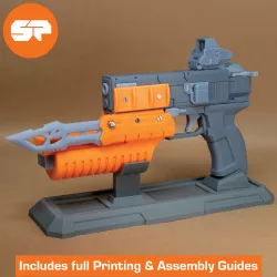 Borderlands Dahl Pistol 3D Model - Seven Optional Attachments - 3D printable Borderlands 3 Prop - Borderlands Replica Weapon for Cosplay
