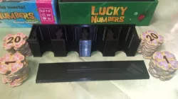 Box for Lucky Numbers board game chips with lid. (Box for Lucky Numbers board game chips with lid.)