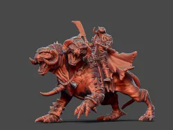Chaos warlord with beast - 35 mm Scale