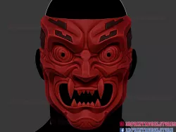 Cyborg Oni Mask - Japanese Kitsune Demon