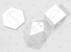 D2, D6 and D20 - Coffee Bean Logo Symbol