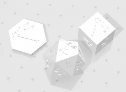 D2, D6 and D20 - Magic Wand Symbol Logo
