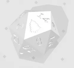 D20 Christmas Pine Tree Symbol Logo