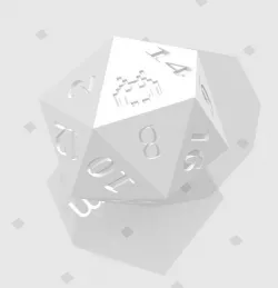 D20 - Space Invaders Alien Symbol Logo