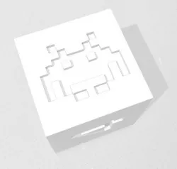 D6 - Space Invaders Alien Symbol Logo
