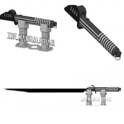 Darksaber (Updated Version) | Boba Fett | The Mandalorian | Light up Available and Display Plinth | By Collins Creations 3D