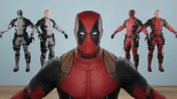 Deadpool Fortnite Skin T-Pose RIGGING VR / AR / low-poly 3d model