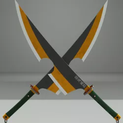 Demon Slayer Tengen Uzui Blades swords. Anime, manga, prop, cosplay