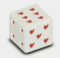 Dice D6 Hearts