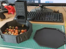 Dice Tray, Tower, and Latching Lid - War Gaming Terrain and Blank Themes