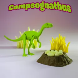 Dinosaurs Compsognathus Articulated Print-in-Place