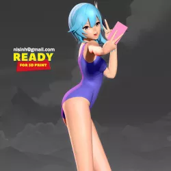 Eula in swimsuit - Genshin Impact Fanart