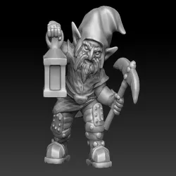 Evil gnome with pickaxe and lantern remake of PollyGrimms redhat