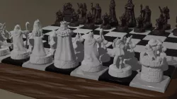 Fantasy human army chess pieces