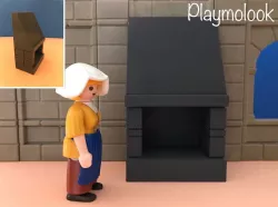 FIREPLACE MEDIEVAL CASTLE STECK SCALE FIGURES PLAYMOBIL