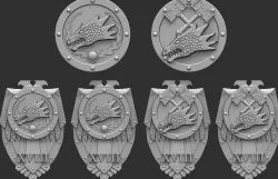 Flame Lizards Legion Heraldry and Storm Shields