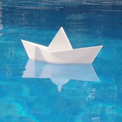 Floating paper boat