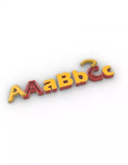FREE SAMPLE - 3D print - LETTERS - "abc" - 50mm