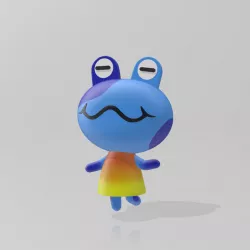 Full Color 3D Print Model Jeremiah Frog Villiager of Animal Crossing New Horizons