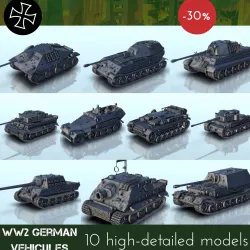 FULL PACK German WW2 vehicles - Flames of War Bolt Action 15mm 20mm 25mm 28mm 32mm