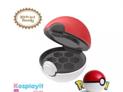 Functional Pokeball D20 Dice Holder 3D Model Digital File - Folding Pokemon Dice Case - 3D Printing- 3D Print -