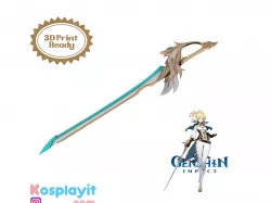 Genshin Impact - Aquila Favonia Digital 3D Model - File Divided for facilitated 3D Printing - Genshin Impact Cosplay - One Arm Sword
