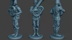 German musician soldier ww2 Stand bass horn G8