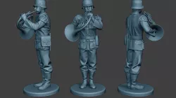 German musician soldier ww2 Stand french horn G8