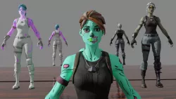 Ghoul Trooper Fortnite Skin T-Pose RIGGING VR / AR / low-poly 3d model