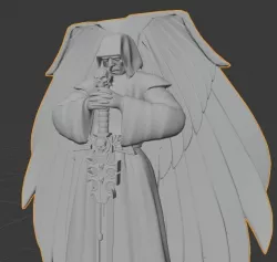Gloomy Statue with Wings