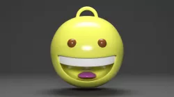 Grinning face emoji key chain