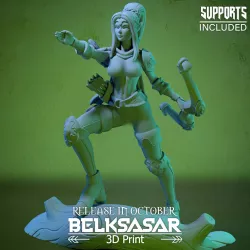 Grove Archer Elf Girl Nude 3D print model