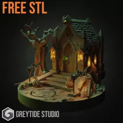Halloween diorama, pumpkin head and more for 28 mm / 32 mm miniatures