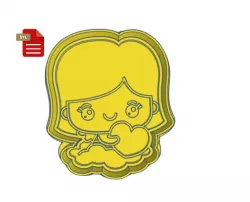 Kawaii Cupid Angel Cookie Cutter and Stamp STL FILE