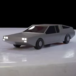LOW POLY DELOREAN CAR