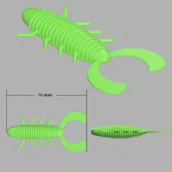 Mold Frog Fishing lure Softbait mold 3D STL, STEP file for CNC and 3D Print Active