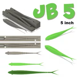 Mold "Jerk bait 5 inch" Fishing lure Softbait mold 3D STL, STEP file for 3D Print