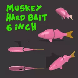 Musky Hard bait Lure 6 inch STL, STEP file for 3d print