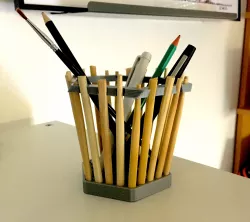 Pencil pot / pens / brushes made of recycled sticks