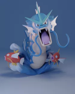 Pokemon - Gyarados and Magikarps figure